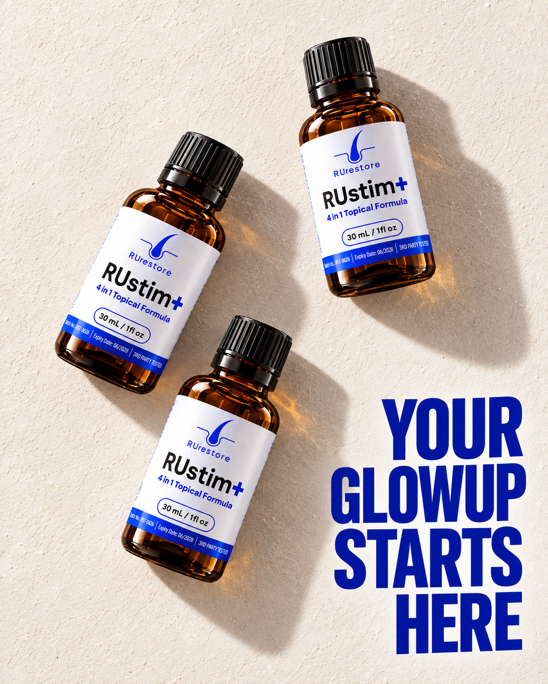 RUstim+ 4 in 1 Topical Hair Loss Formula